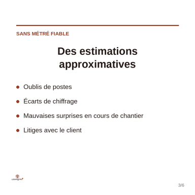 sans métrés fiable = estimation approximative sans métrés fiable = estimation approximative